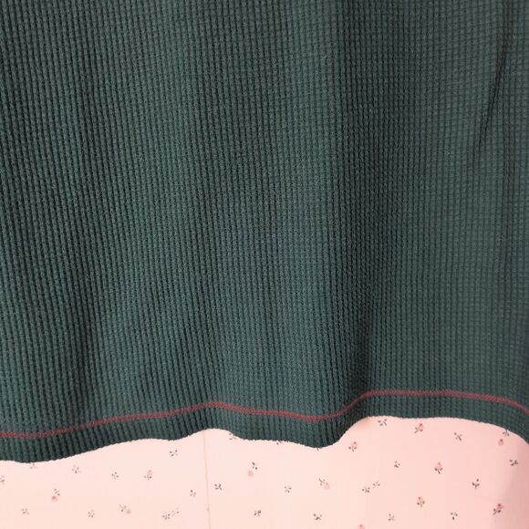 Quacker Factory Top 1X Green Waffle Knit Thermal Reindeer Holiday Bling - Picture 5 of 10